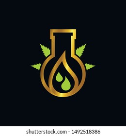 SImple CBD oil logo for a healthy cannabis products, medical and cbd industry.