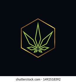 SImple CBD oil logo for a healthy cannabis products, medical and cbd industry.