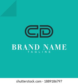 simple CD ,DC, letter logo design vector image with geometric concept