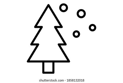 Simple cedar pollen image icon, black and white