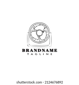 einfache Deckenventilator Logo-Design-Vorlage Symbol schwarz moderne einzelne Vektorgrafik