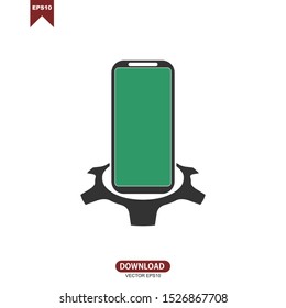 Simple Cell Phone combine with gear concept Icon Vector Design 