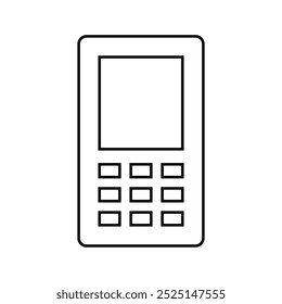 Icono de línea de teléfono celular simple