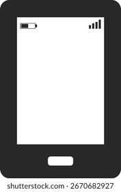 Vector simple del teléfono celular con la señal baja de la batería