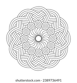 Simple Celtic coloring book mandala page for kdp book interior, Ability to Relax, Brain Experiences, Harmonious Haven, Peaceful Portraits, Blossoming Beauty mandala design.