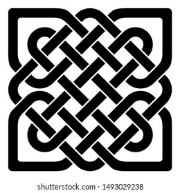 Simple Celtic knot in black as vector on a isolated white background.