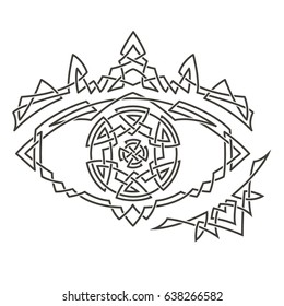 Simple Celtic pattern in the shape of the eye