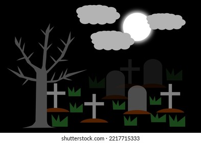 Diseño de cementerio sencillo. Ilustración del vector