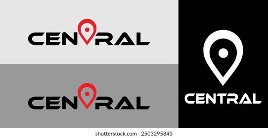 simple center logo with point logo in the middle