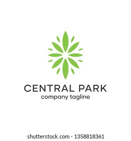 Simple Central Park Cannabis Logo Design Idea 