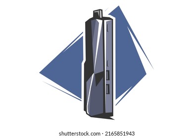 simple Central Processing Unit (cpu) icon vector illustration. Vector PC CPU cabinet Illustration.