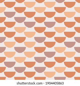 Simple ceramic bowls seamless vector pattern. Surface print design for fabrics, stationery, scrapbook paper, gift wrap, textiles, backgrounds, and packaging.