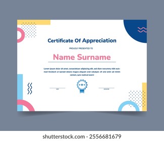 Simple certificate with abstract geometric shape