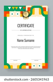 Simple Certificate of Appreciation with Geometric Design