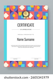 Simple Certificate of Appreciation with Geometric Design