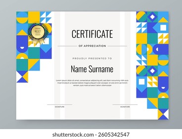 Simple Certificate of Appreciation with Geometric Design