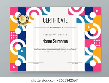 Simple Certificate of Appreciation with Geometric Design