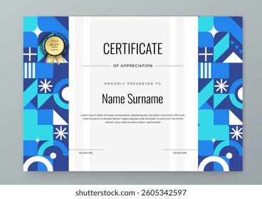 Simple Certificate of Appreciation with Geometric Design