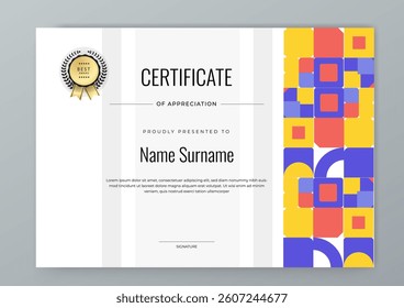Simple Certificate of Appreciation with Geometric Design