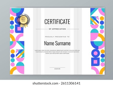 Simple Certificate of Appreciation with Geometric Design