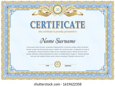 Simple certificate blank template designed of two color gamma.