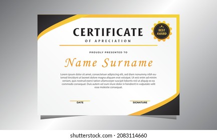 Simple certificate design template stock vector 