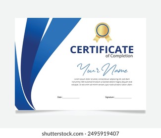 Simple certificate design template stock vector