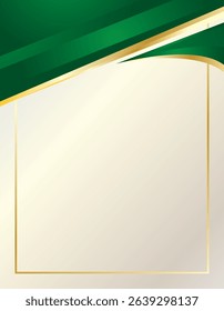 Simple certificate green gold luxury background