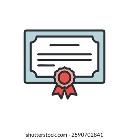 Simple Certificate Icon for Achievements