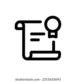 Simple Certificate icon. The icon can be used for websites, print templates, presentation templates, illustrations, etc