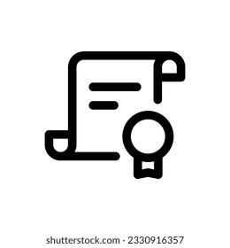 Icono de certificado simple. El icono puede utilizarse para sitios web, plantillas de impresión, plantillas de presentación, ilustraciones, etc