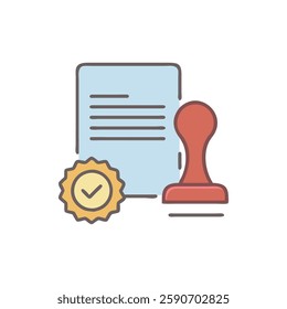Simple Certificate Stamp Icon for Achievements