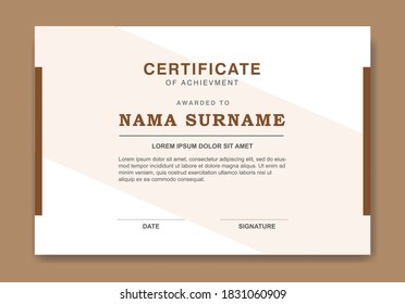 Diseño de plantilla de certificado simple. Diploma de diseño moderno o certificado de regalo. 