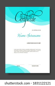 Simple certificate template design. Diploma of modern design or gift certificate. 