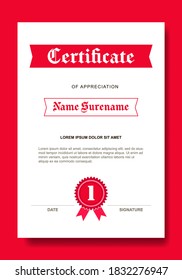 Simple certificate template design. Diploma of modern design or gift certificate. 
