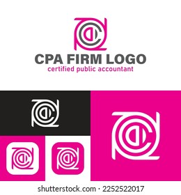 Simple Certified Public Accountant Logo Template.CPA firm logo. Black and white. Vector Illustration.