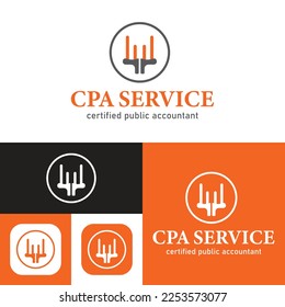 Simple Certified Public Accountant Logo Template.CPA service logo. Black and white. Vector Illustration.