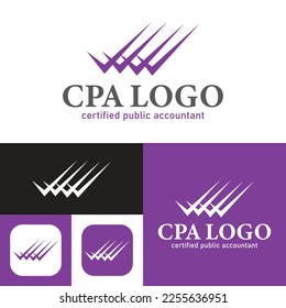 Simple Certified Public Accountant Logo. Minimal Icon Style.Vector Illustration.Black and white.Unique, elegant, modern style.CPA Logo.