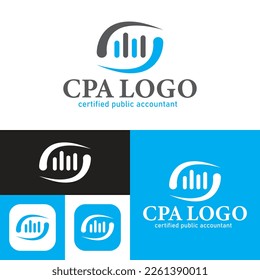 Simple Certified Public Accountant Logo Template.CPA logo. Black and white. Vector Illustration.