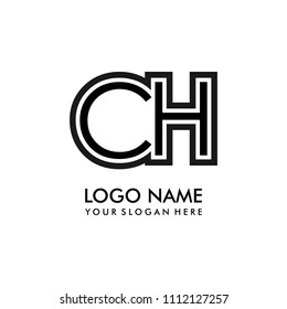 Simple CH initial Logo design template vector illustration