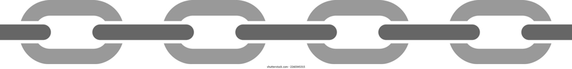 Icono de cadena simple con extremos abiertos para la extensión. Imagen vectorial.