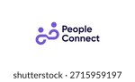 Simple chain people logo template. Connecting people logo design vector illustration.