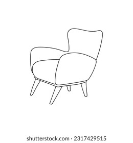 simple chair furniture logo illustration, interior logo design, vector template