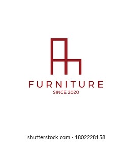 simple chair for furniture logo vector