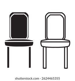 ícone de cadeira simples. formato vetorial minimalista. logotipos, adesivos, mercadorias e elementos da interface do usuário