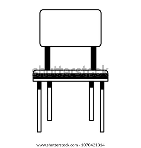 Simple chair isolated on black and white