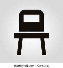 Simple chair isolated vector flat icon