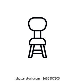 Icono de línea de silla simple. Pictograma de trazo. Ilustración vectorial aislada en un fondo blanco. Símbolo de calidad superior. Signo de vector para aplicaciones móviles y sitios web.