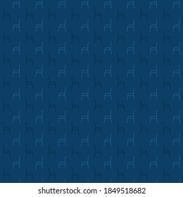simple chair shapes. vector seamless pattern. blue repetitive background. fabric swatch. wrapping paper. continuous print. geometric shapes. design element for home décor, apparel, textile, furniture