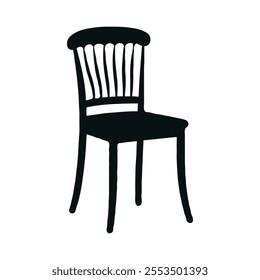 Simple Chair Silhouette Design on white background